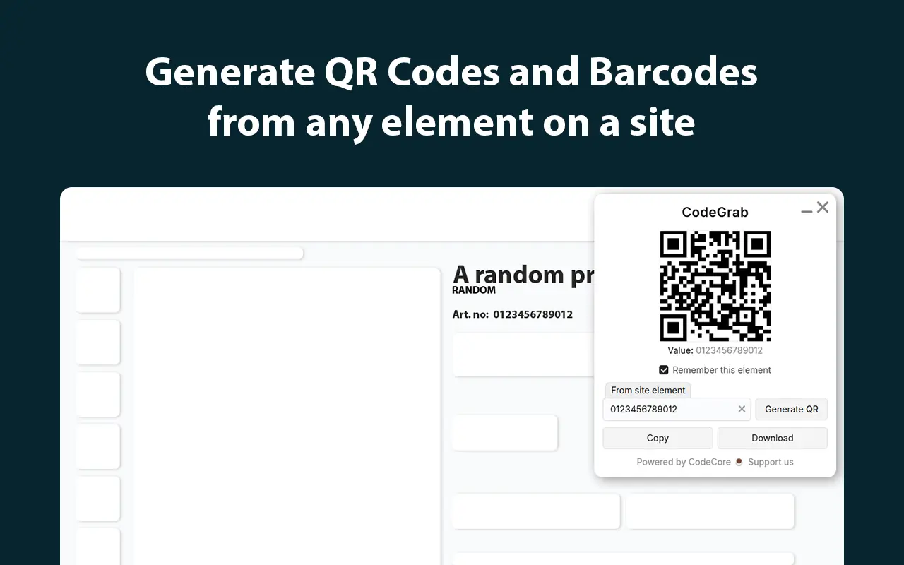 Screenshot of application